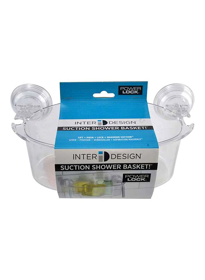 InterDesign Powerlock Shower Suction Basket Clear