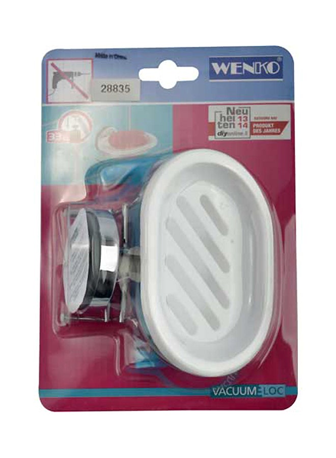 Wenko Wall Soap Dish White/Silver
