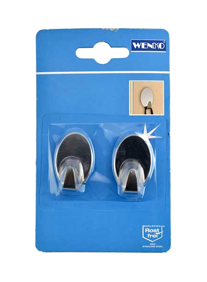 Wenko 2-Piece Strip Wall Hook Silver 