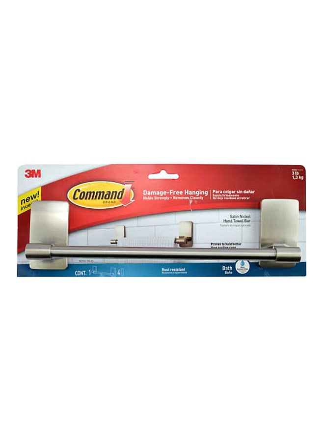 كوماند حامل منشفة ومقبض للحمام فضي 11.78بوصة