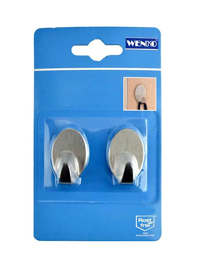 Wenko 2-Piece Maxi Hook Set Silver 2.4x4.2x2cm 