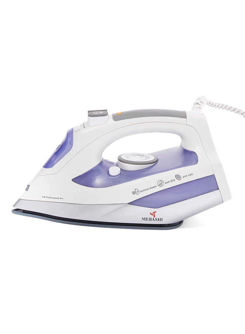 Mebashi Steam Iron 2000W 2000.0 W ME-SIR 5008 White/Purple/Grey  - Image 1