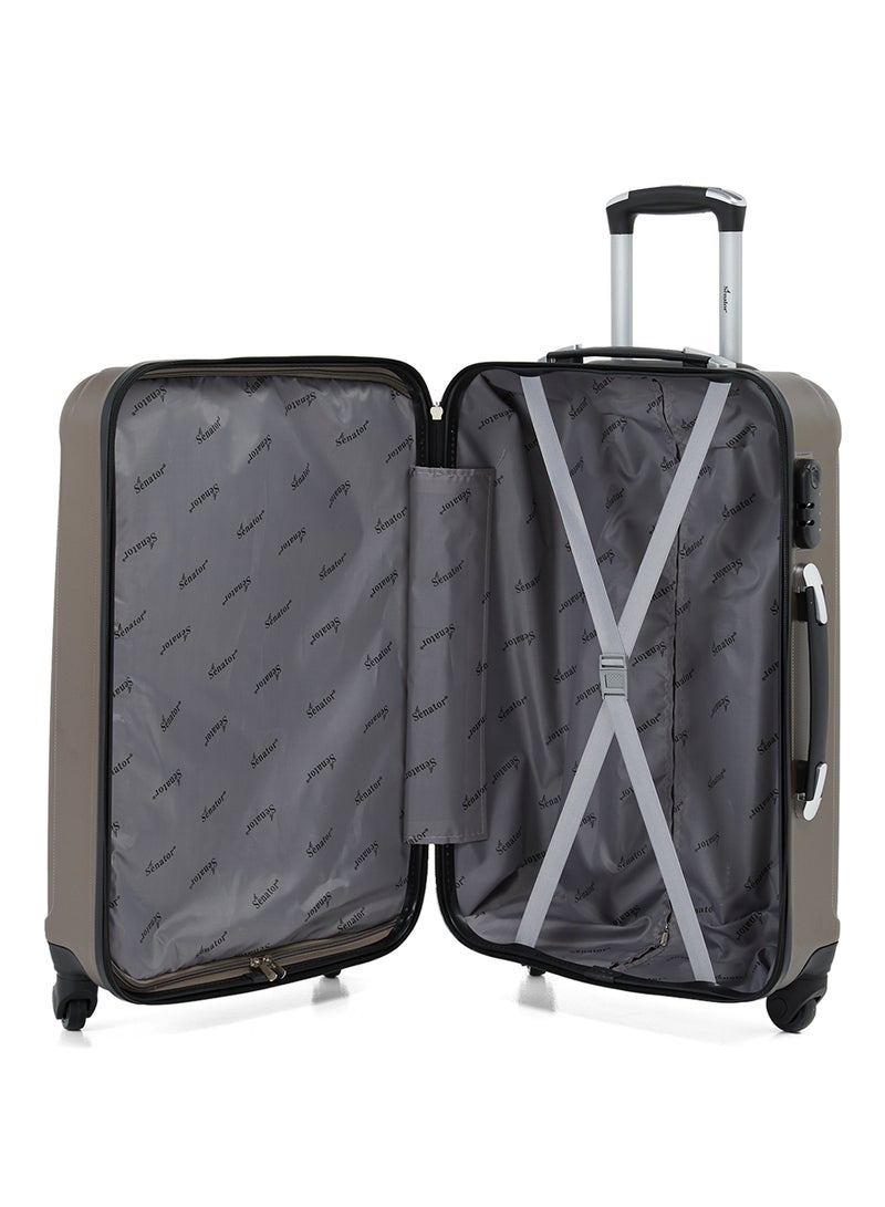 SENATOR Hard Case Travel Bags Trolley Luggage Set of 3 ABS Lightweight Suitcase with 4 Spinner Wheels KH132 Coffee - Image 3