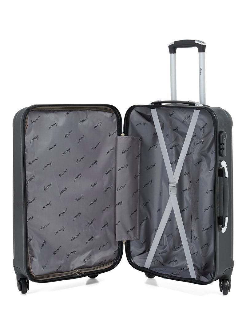 SENATOR Hard Case Travel Bags Trolley Luggage Set of 3 ABS Lightweight Suitcase with 4 Spinner Wheels KH132 Black - Image 3