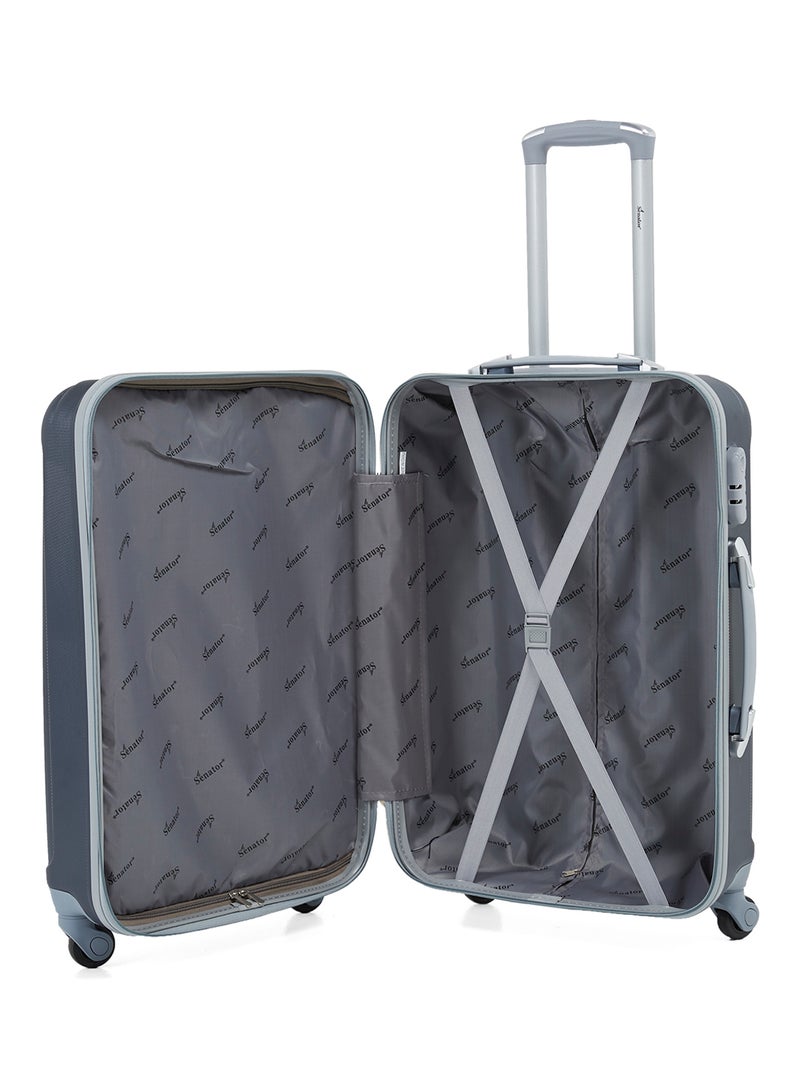 SENATOR Hard Case Travel Bags Trolley Luggage Set of 3 ABS Lightweight Suitcase with 4 Spinner Wheels KH132 Navy/Grey - Image 3