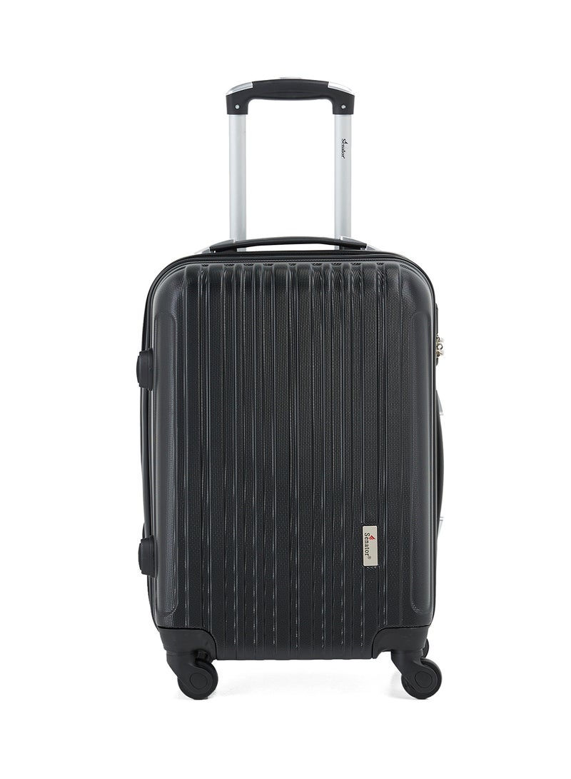 Hard Case Travel Bag Cabin Luggage Trolley ABS Lightweight Suitcase with 4 Spinner Wheels KH132 Black - v1540714421/N18602991A_1