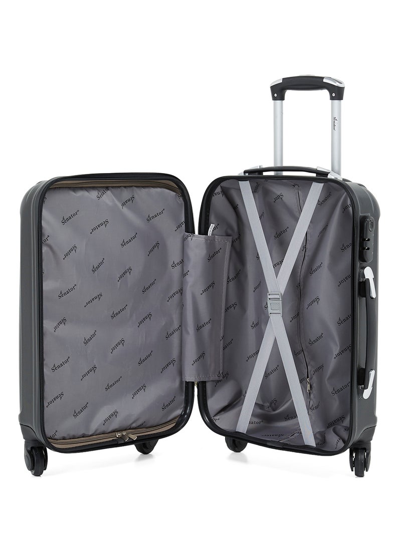 Hard Case Travel Bag Cabin Luggage Trolley ABS Lightweight Suitcase with 4 Spinner Wheels KH132 Black - v1540714422/N18602991A_3