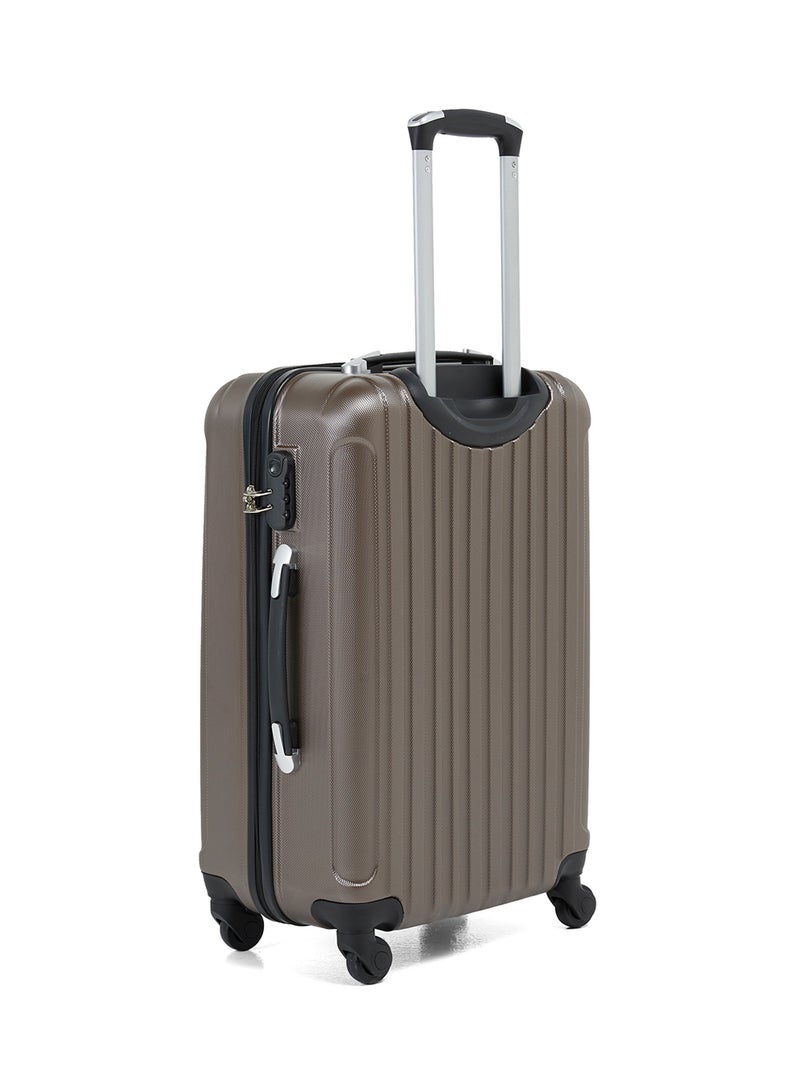 SENATOR - Hard Case Travel Bag Medium Checked Luggage Trolley ABS Lightweight Suitcase with 4 Spinner Wheels KH132 Coffee - Image 1