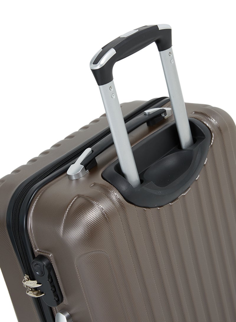 SENATOR - Hard Case Travel Bag Medium Checked Luggage Trolley ABS Lightweight Suitcase with 4 Spinner Wheels KH132 Coffee - Image 1