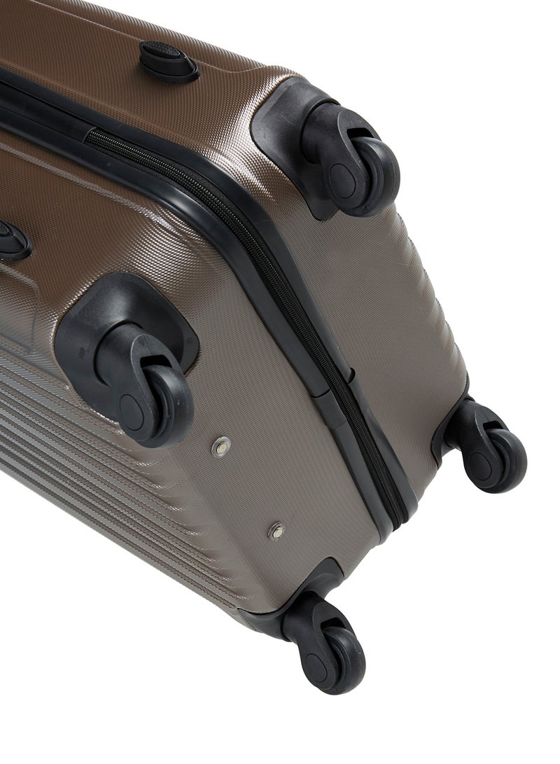 SENATOR - Hard Case Travel Bag Medium Checked Luggage Trolley ABS Lightweight Suitcase with 4 Spinner Wheels KH132 Coffee - Image 1