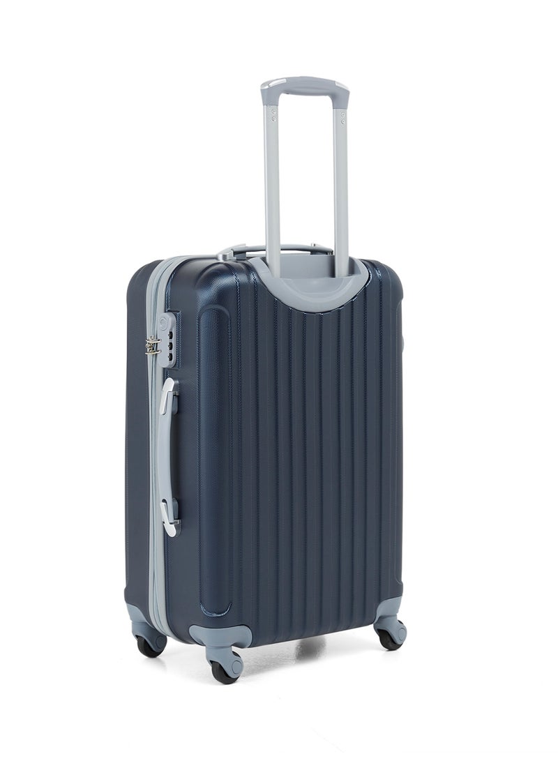 Hard Case Travel Bag Medium Checked Luggage Trolley ABS Lightweight Suitcase with 4 Spinner Wheels KH132 Navy - v1540714427/N18602995A_2