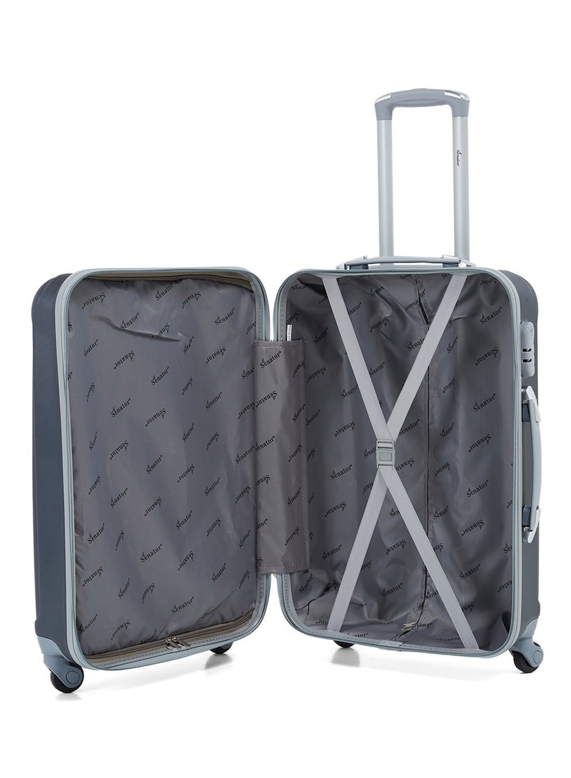 Hard Case Travel Bag Medium Checked Luggage Trolley ABS Lightweight Suitcase with 4 Spinner Wheels KH132 Navy - v1540714427/N18602995A_3