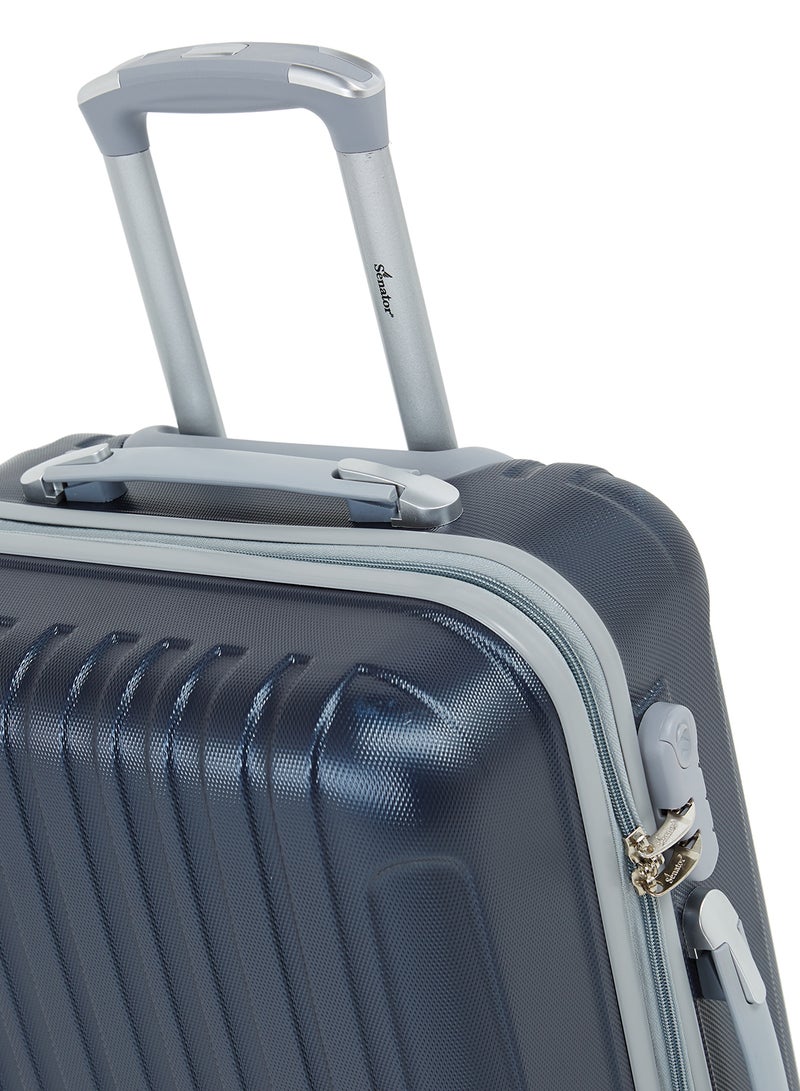 SENATOR Hard Case Travel Bag Medium Checked Luggage Trolley ABS Lightweight Suitcase with 4 Spinner Wheels KH132 Navy  - Image 4