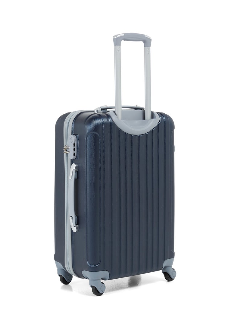 SENATOR Hard Case Travel Bag Large Checked Luggage Trolley ABS Lightweight Suitcase with 4 Spinner Wheels A1012 Navy Blue - Image 2