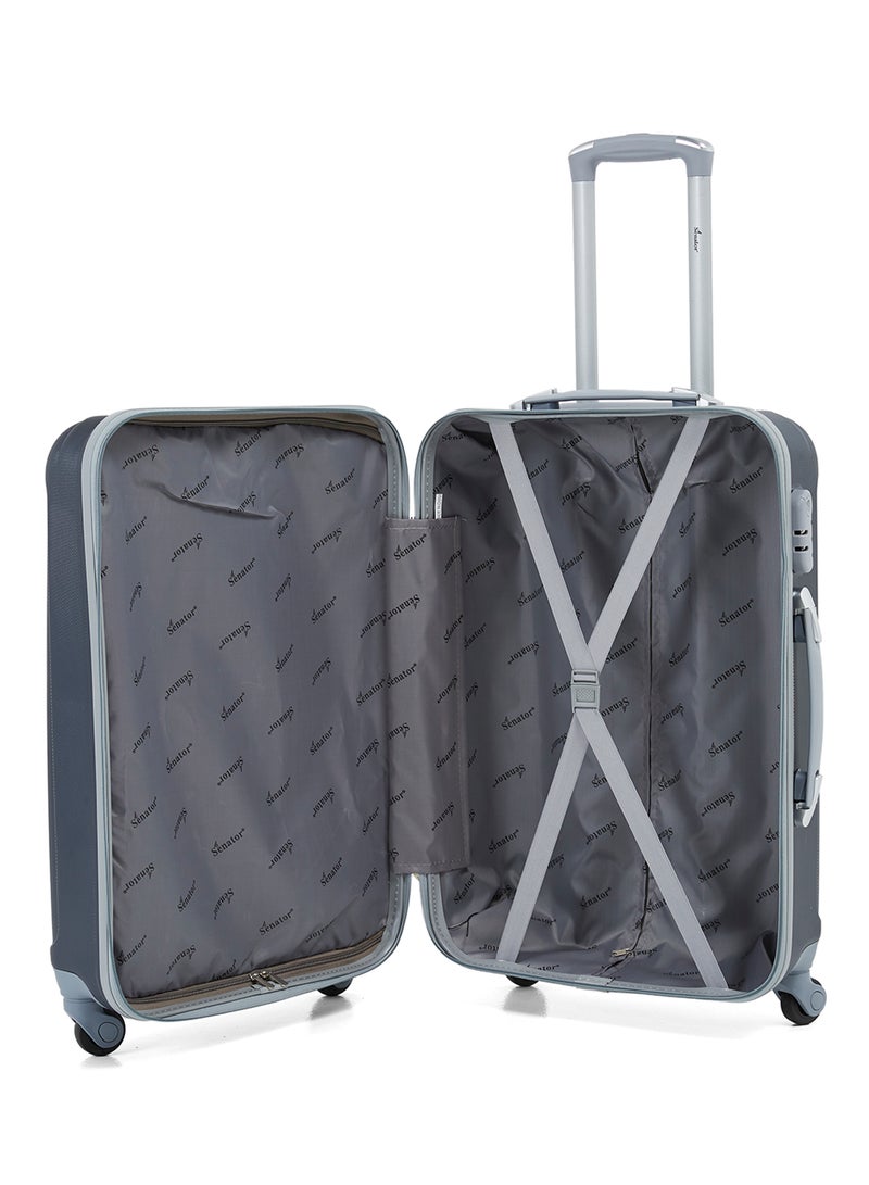 SENATOR Hard Case Travel Bag Large Checked Luggage Trolley ABS Lightweight Suitcase with 4 Spinner Wheels A1012 Navy Blue - Image 3