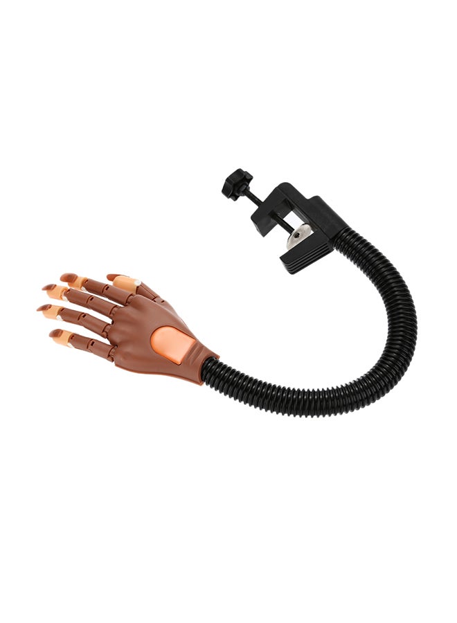 ANSELF Adjustable Nail Art Practice Hand Clamp Holder Brown - Image 1
