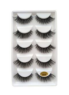 ANSELF 5-Pairs Long False Eye Lashes Black  - Image 1