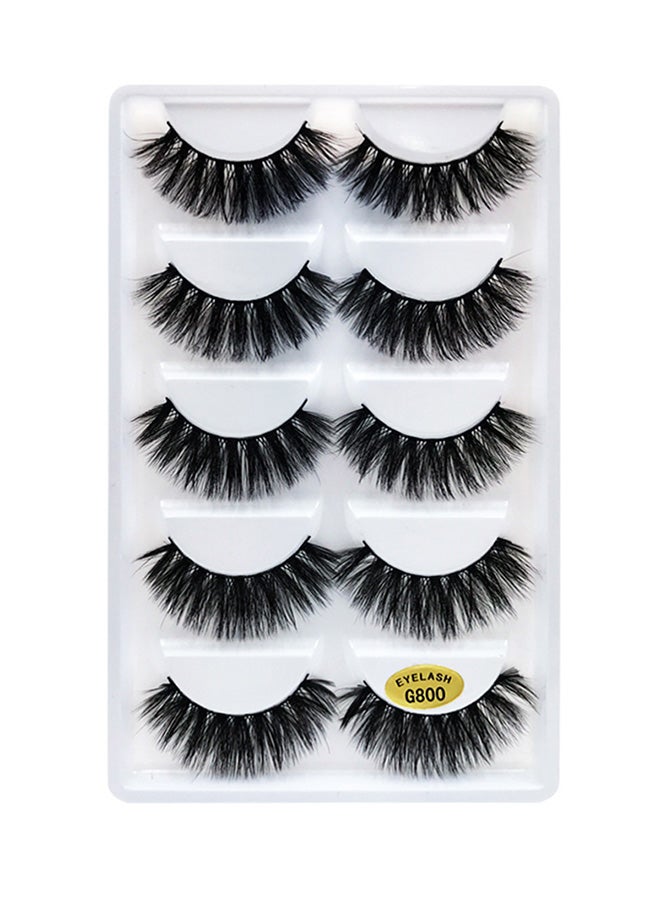 ANSELF 5-Pairs 3D False Eyelashes Black - Image 1