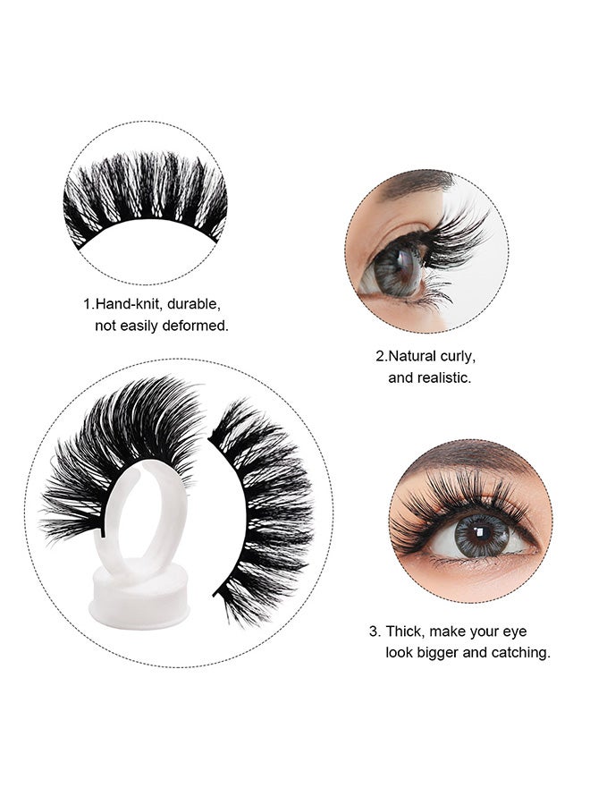 ANSELF 5-Pairs 3D False Eyelashes Black - Image 4
