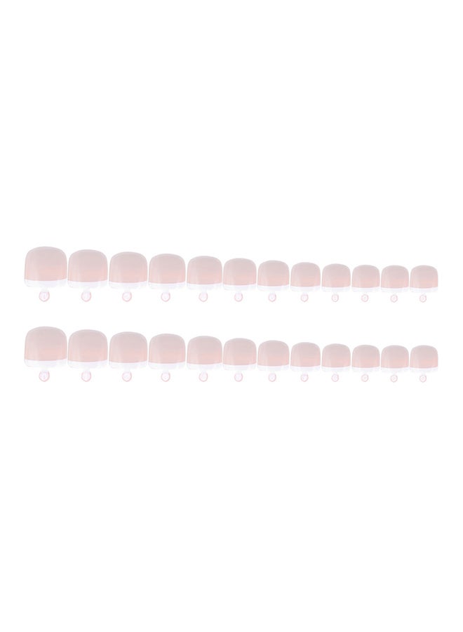 ANSELF 24-Piece False Toenail Tips Set Pink - Image 1