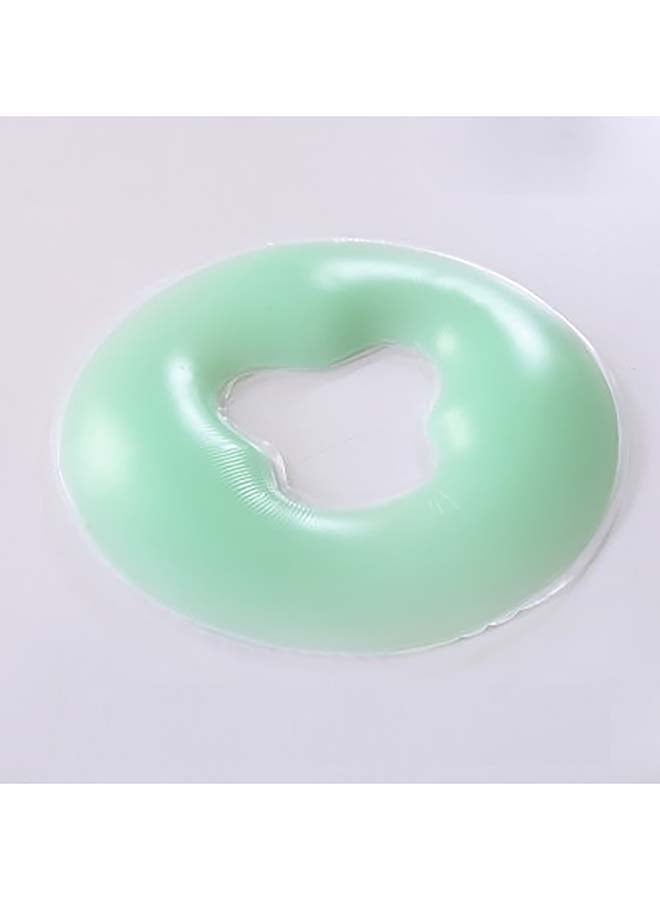 O Type Head Shape Silicone Pillow Green 30x28centimeter