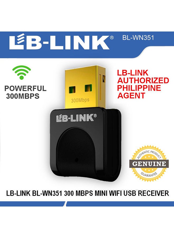 LB لنك محول N لاسلكي بمنفذ USB وبسرعة 300 ميجابت في الثانية أسود  - Image 2