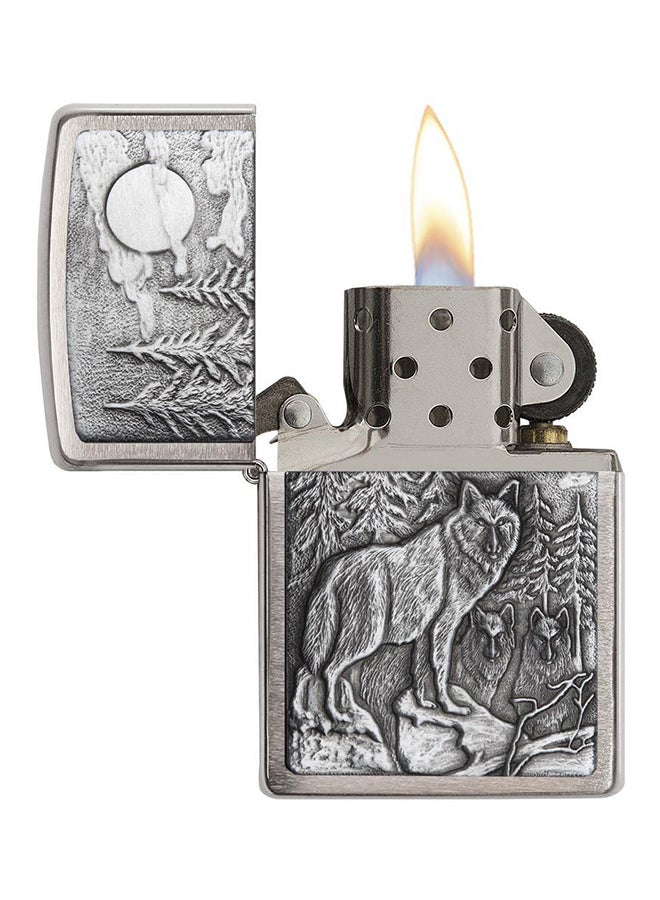 Zippo Timber Wolves Engraved Gas Lighter Chrome - Image 3