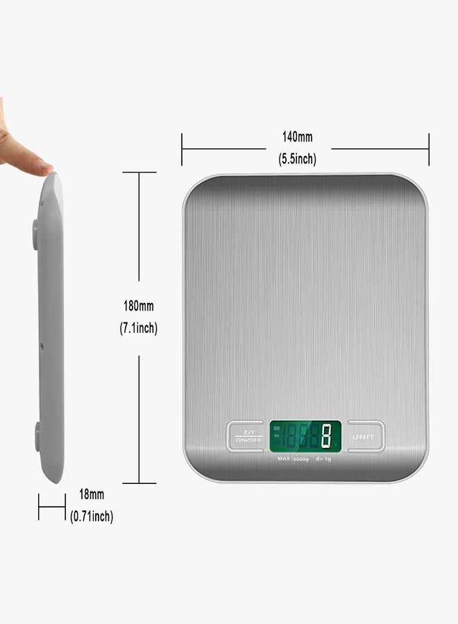 Wilkwish Digital Food Scale Silver/Green 7.09x5.51x0.59inch - Image 2
