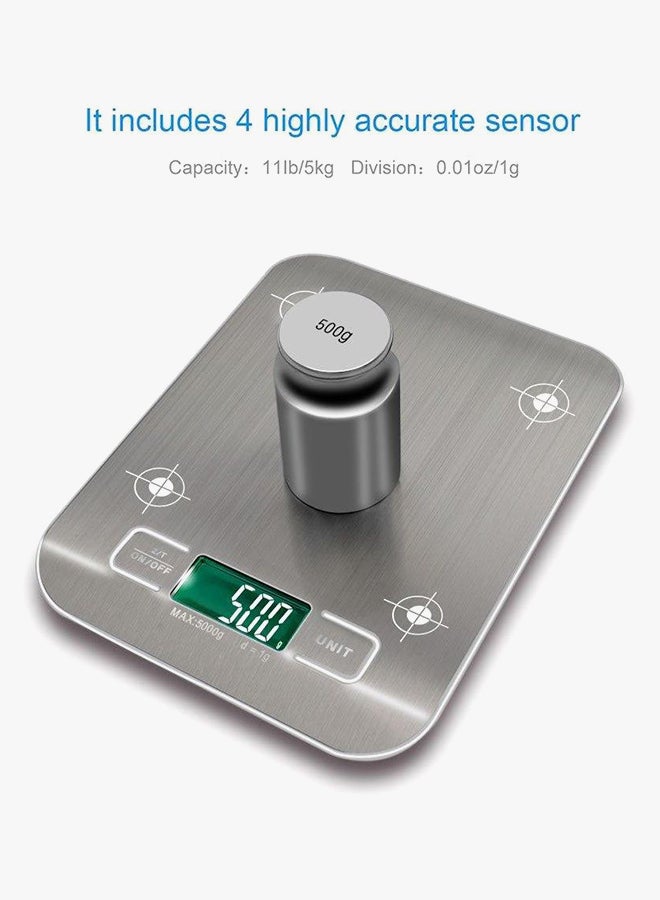 Wilkwish Digital Food Scale Silver/Green 7.09x5.51x0.59inch - Image 3