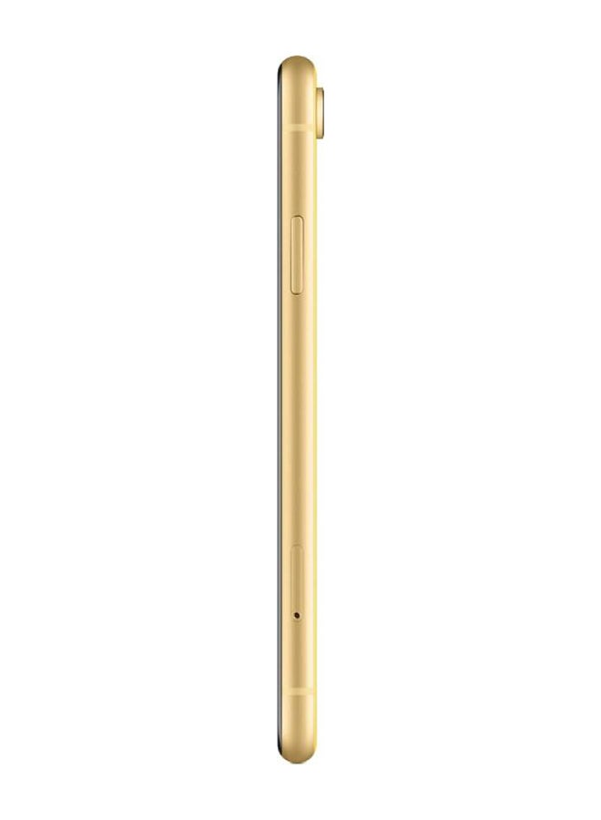 هاتف آيفون XR بشريحتين مزود ببرنامج فيس تايم باللون الأصفر سعة 64 غيغابايت وبشبكة 4G LTE