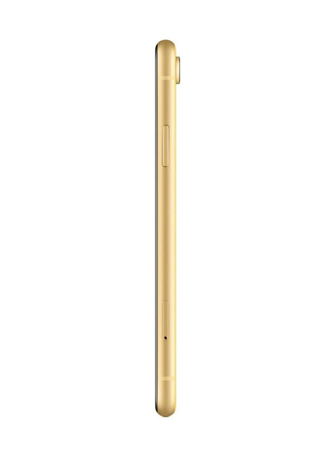 هاتف آيفون XR بشريحتين مزود ببرنامج فيس تايم باللون الأصفر سعة 64 غيغابايت وبشبكة 4G LTE