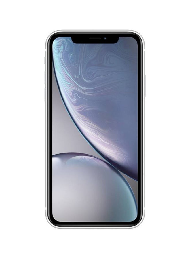 هاتف آيفون XR بشريحتين مزود بخاصية فيس تايم لون أبيض سعة 64 جيجابايت ويدعم خدمة 4G LTE