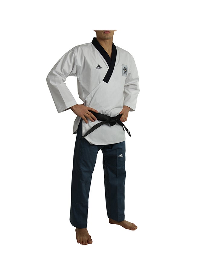 Taewondo Poomsae Adult Male Uniform - White/Dark Blue - v1540814774/N18847703A_1