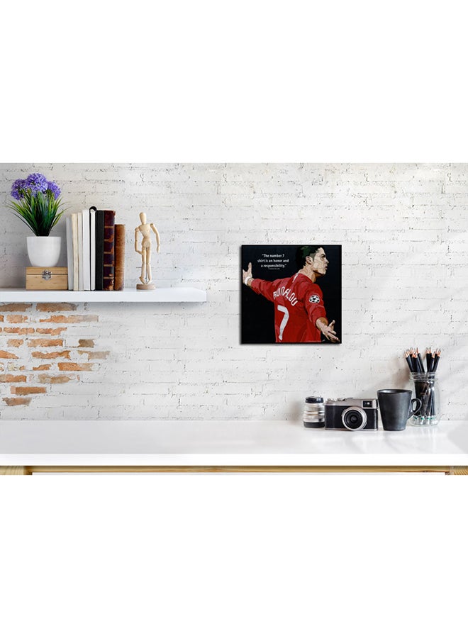 Cristiano Ronaldo No7 Pop Art Wall Frame Multicolour 25x25centimeter