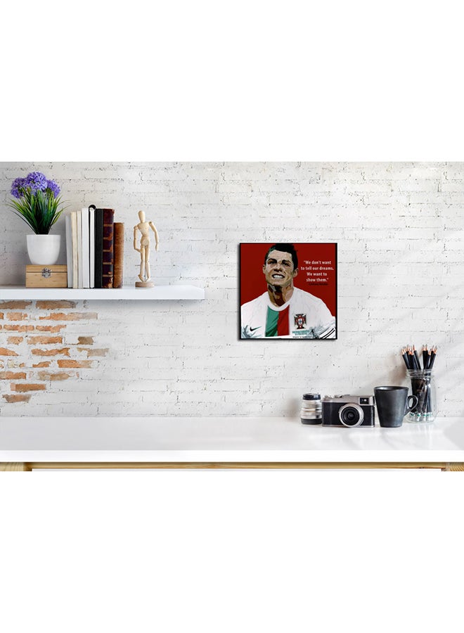 FAMOUS Cristiano Ronaldo Portugal Pop Art Wall Frame Multicolour 25x25centimeter  - Image 2