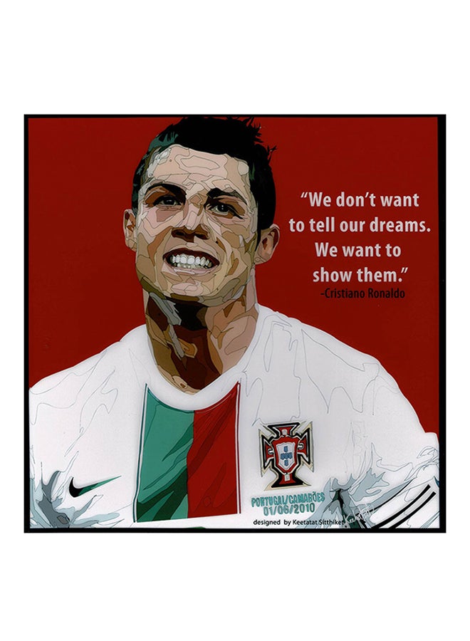 FAMOUS Cristiano Ronaldo Portugal Pop Art Wall Frame Multicolour 25x25centimeter  - Image 1