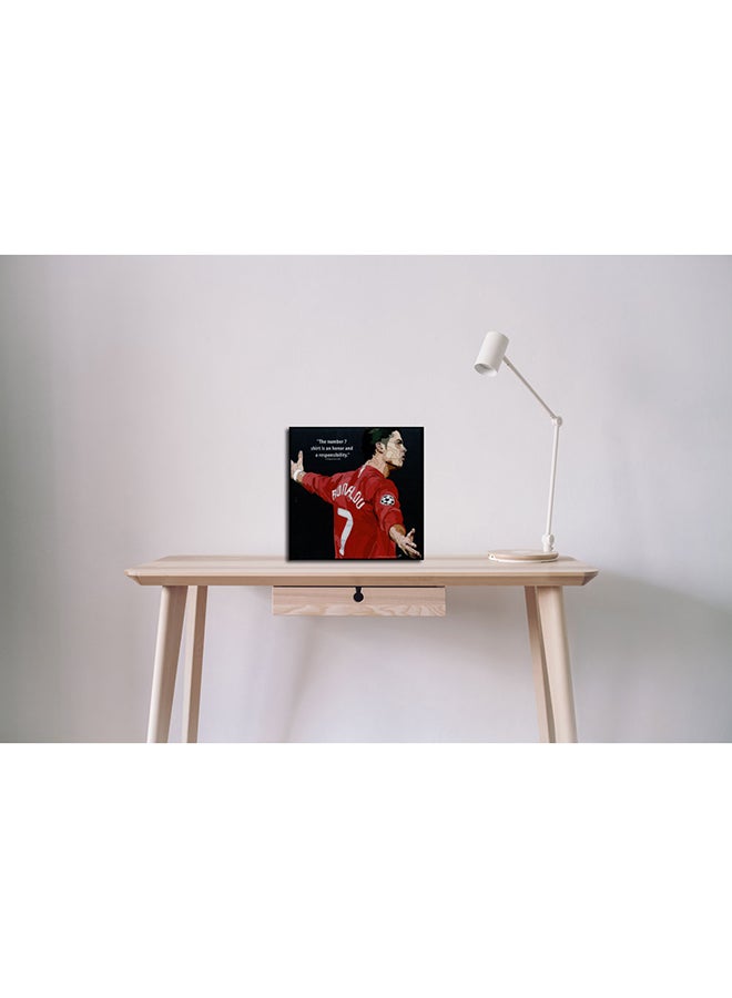 Cristiano Ronaldo No7 Pop Art Wall Frame Multicolour 25x25centimeter