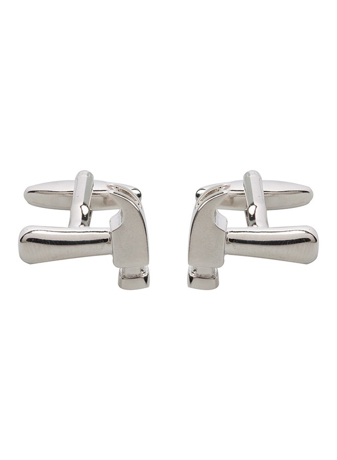 Shining Jewel - Silver Plated Hammer Design Cufflinks - Image 1