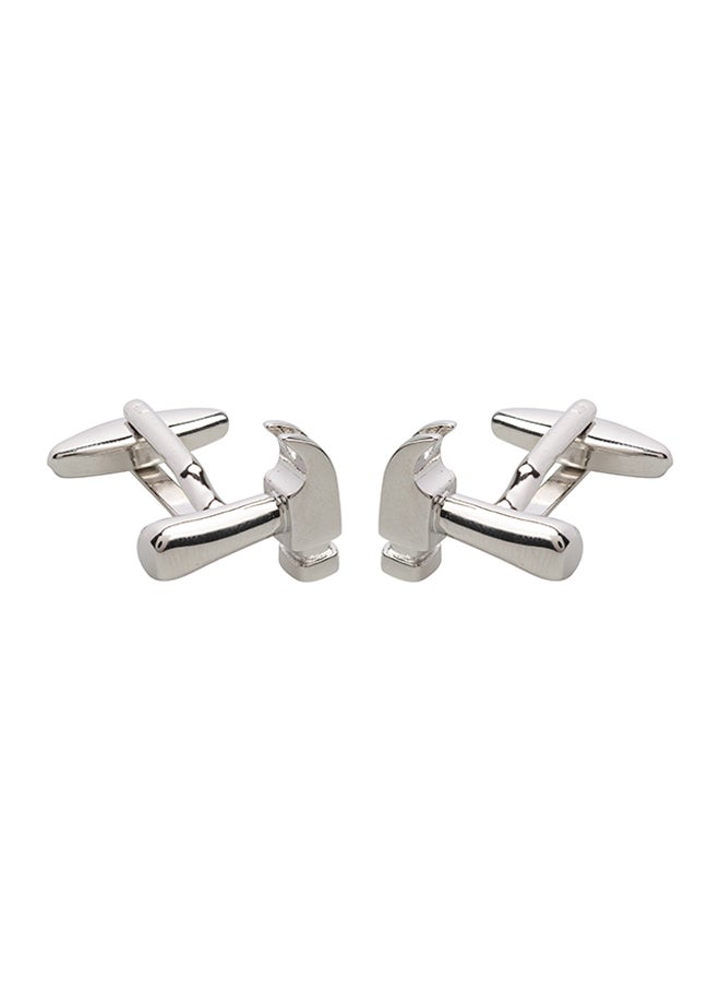 Shining Jewel - Silver Plated Hammer Design Cufflinks - Image 1