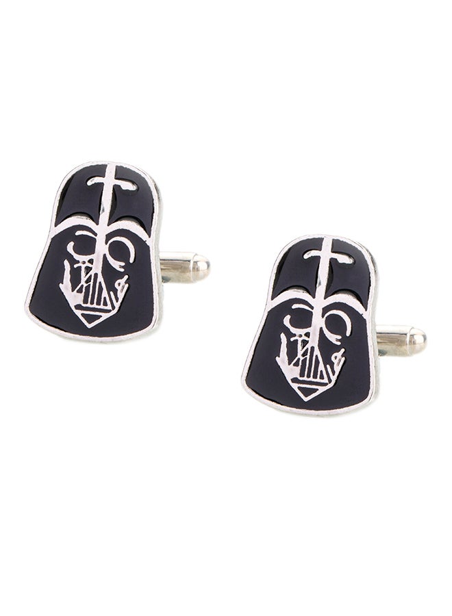 شاينينغ جويل أزرار أكمام قمصان مطلية بالروديوم بتصميم شخصية دارث فادير من سلسلة Star Wars - Image 1