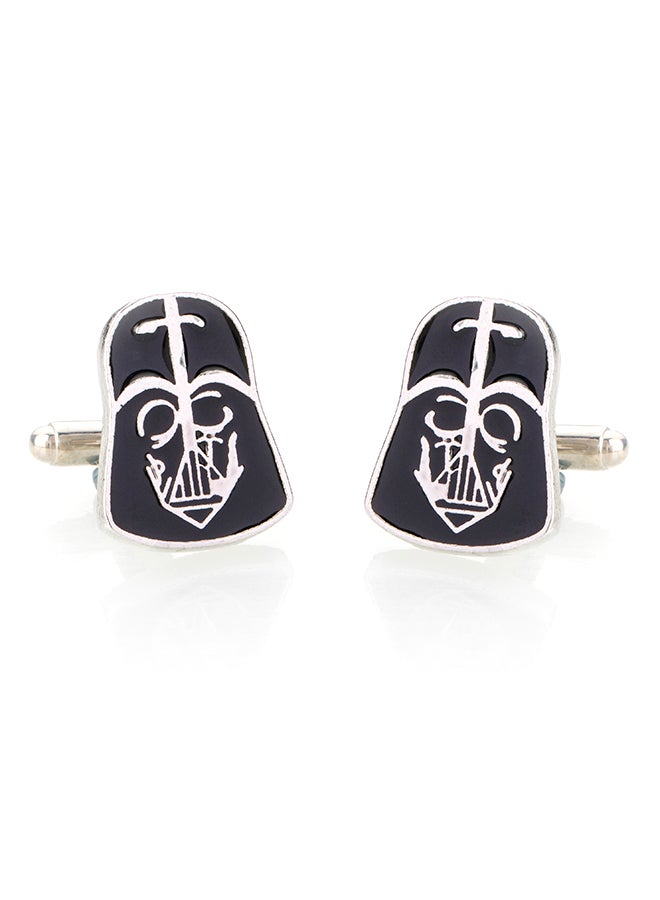 شاينينغ جويل أزرار أكمام قمصان مطلية بالروديوم بتصميم شخصية دارث فادير من سلسلة Star Wars - Image 2