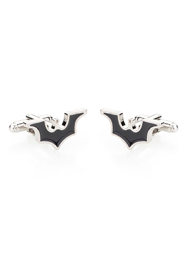 Shining Jewel - Rhodium Plated Batman Design Cufflinks - Image 1