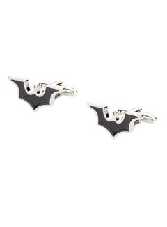 Rhodium Plated Batman Design Cufflinks