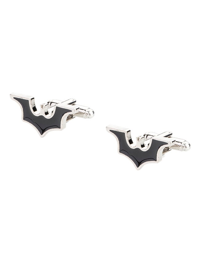 Shining Jewel - Rhodium Plated Batman Design Cufflinks - Image 1