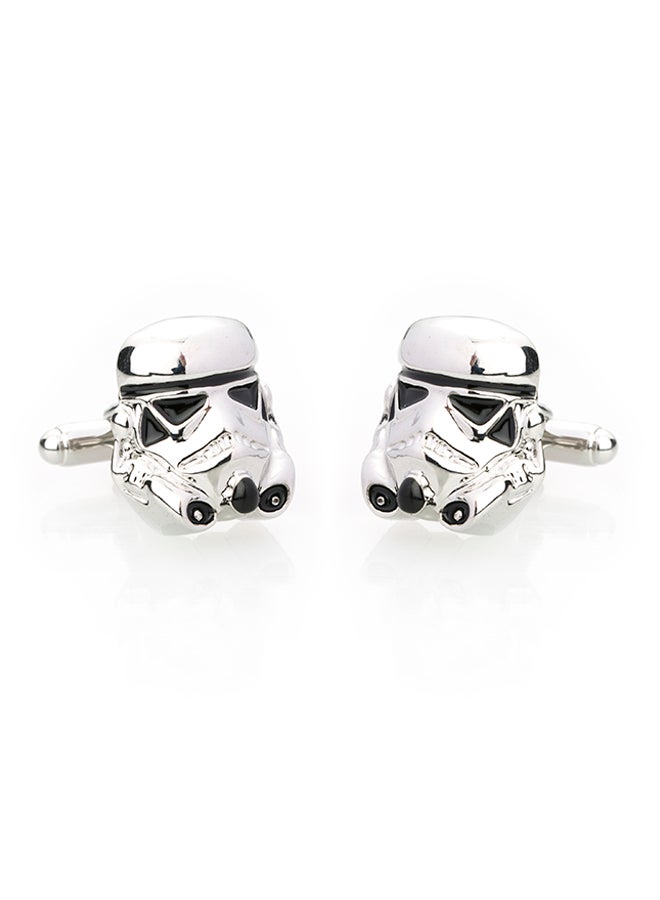 Shining Jewel - Rhodium Plated Stormtrooper Star Wars Design Cufflinks - Image 1