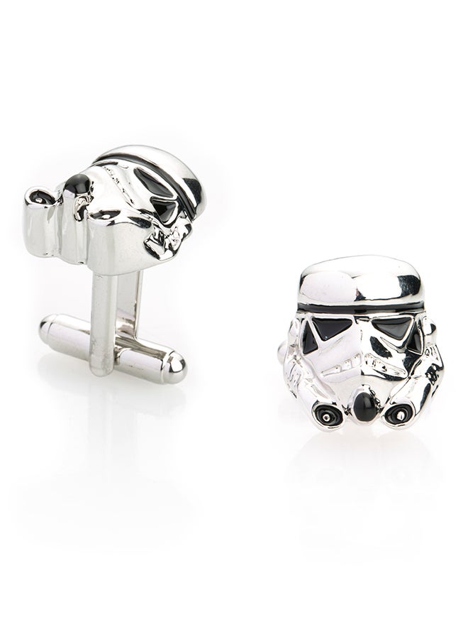 Shining Jewel - Rhodium Plated Stormtrooper Star Wars Design Cufflinks - Image 1