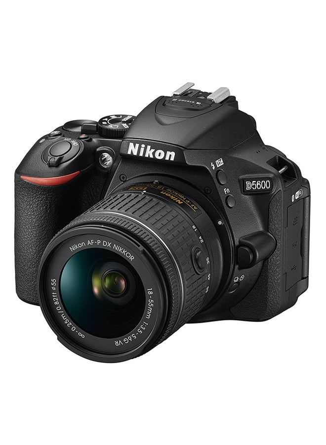 نيكون - كاميرا D5600 رقمية ذات عدسة أحادية عاكسة مع عدسة نيكور AF-P DX ببعد بؤري 18-55 ملم وعدسات VR بفتحة f/3.5-5.6G، بدقة 24.2 ميجابكسل مدمج بها خاصية الواي فاي وNFC ومزودة بتقنية البلوتوث - Image 1