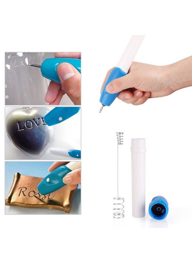 AS SEEN ON TV - Engrave-It Engraving Tool White/Blue - Image 1