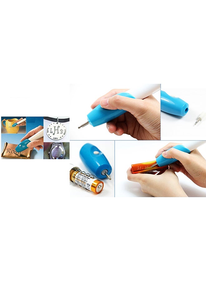 AS SEEN ON TV - Engrave-It Engraving Tool White/Blue - Image 1