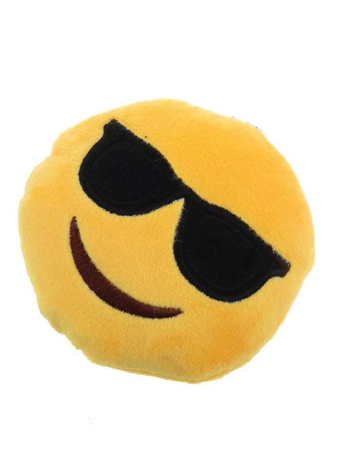 BeeCool Emoji Smiley Emoticon  I Am Cool Round Cushion Pillow Yellow  - Image 4